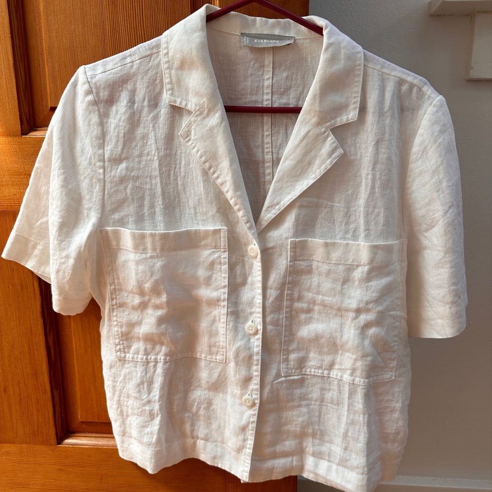 Everlane white linen shirt XS